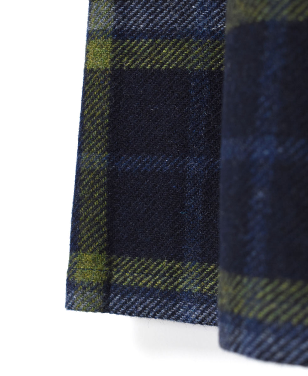 NOD1173 (スカート) HEAVY TWEED LOW WAIST PLEATS WRAP SKIRT LENGTH 80cm (WITH PIN)