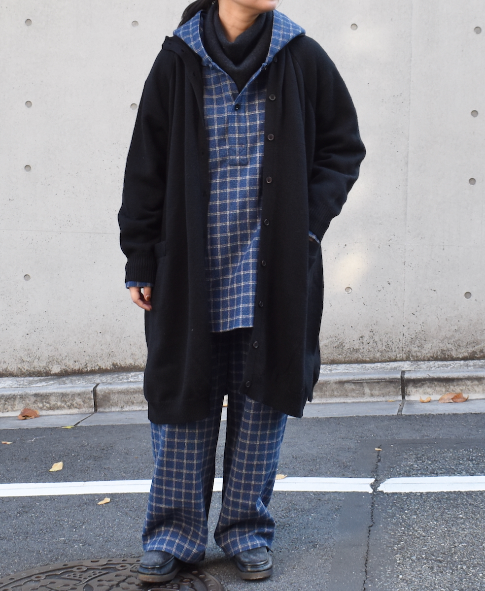 NHT2453WC(プルオーバー) MIX WOOL CHECK HOODED PULLOVER SHIRT
