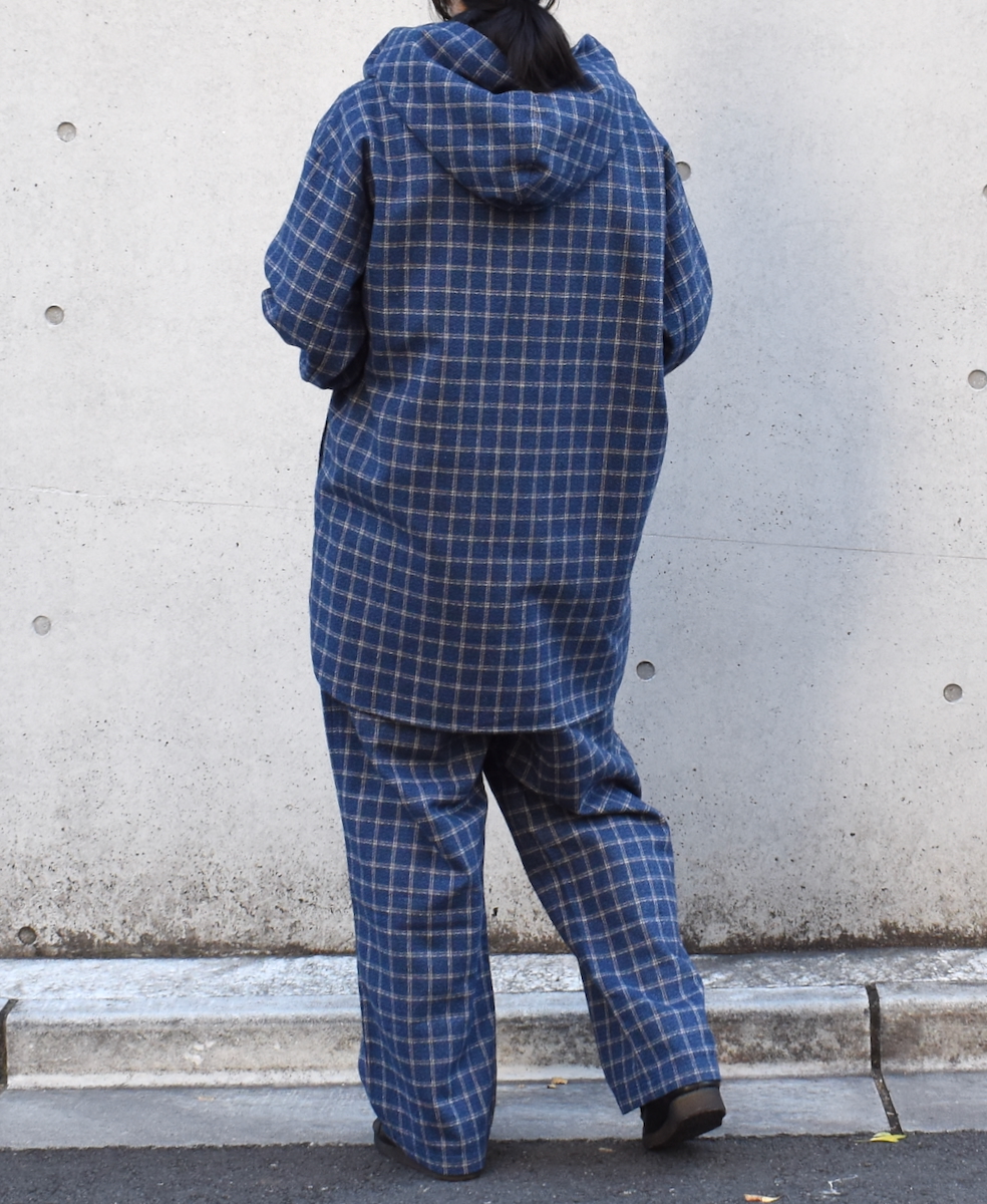 NHT2453WC(プルオーバー) MIX WOOL CHECK HOODED PULLOVER SHIRT