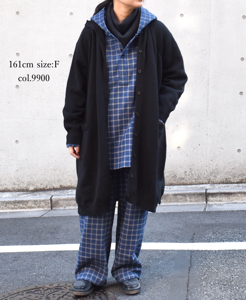 GNSL22703 (カーディガン) 7GG 2PLY PLAIN STITCH COTSWOLDS TURTLE NECK BUTTON LONG CARDIGAN
