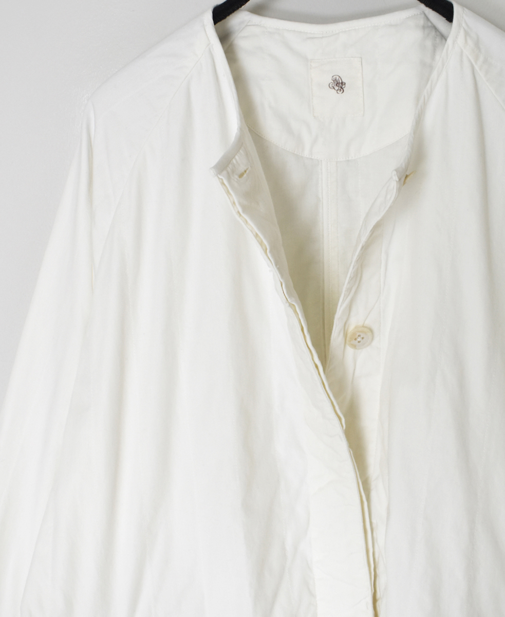 NMDS24631W(コート) 40s ORGANIC POPLIN RAGLAN SHORT COAT WITH VERTICAL STITCH
