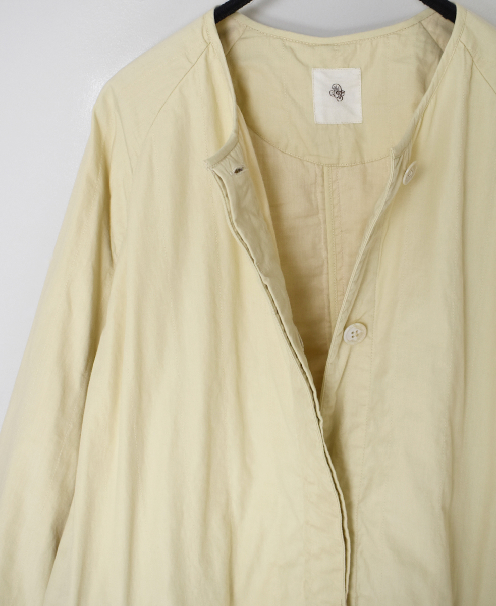 NMDS24632W(コート) 40s ORGANIC POPLIN RAGLAN COAT WITH VERTICAL STITCH