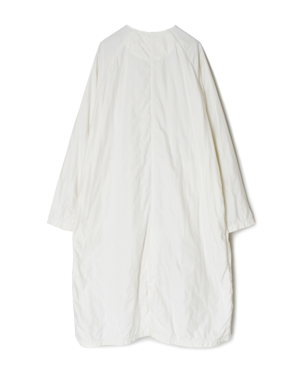 NMDS24632W(コート) 40s ORGANIC POPLIN RAGLAN COAT WITH VERTICAL STITCH