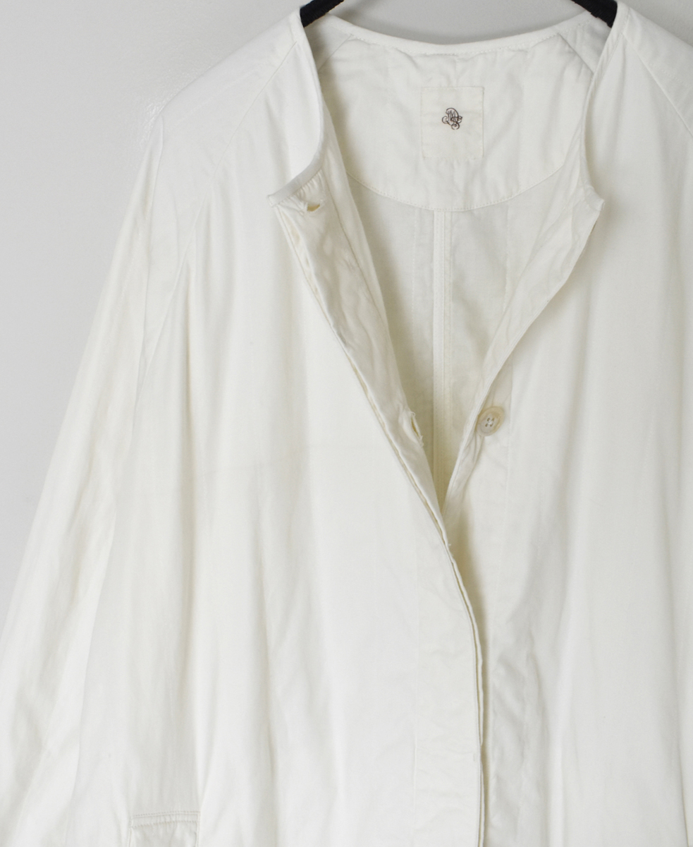 NMDS24632W(コート) 40s ORGANIC POPLIN RAGLAN COAT WITH VERTICAL STITCH