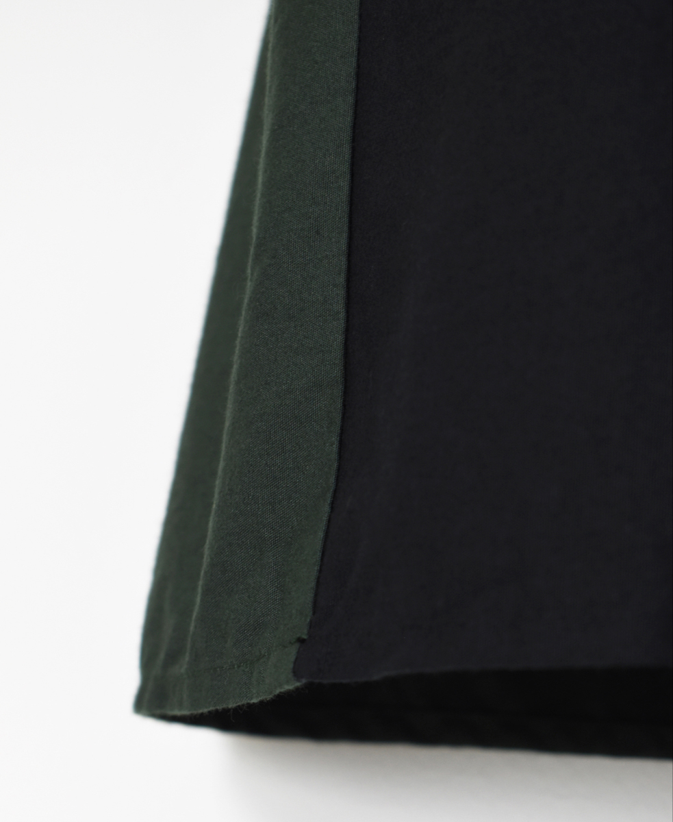 NMDS24641(スカート) 40s ORGANIC POPLIN(PATCHWORK) PINTUCK FLARED SKIRT WITH PATCH WORK