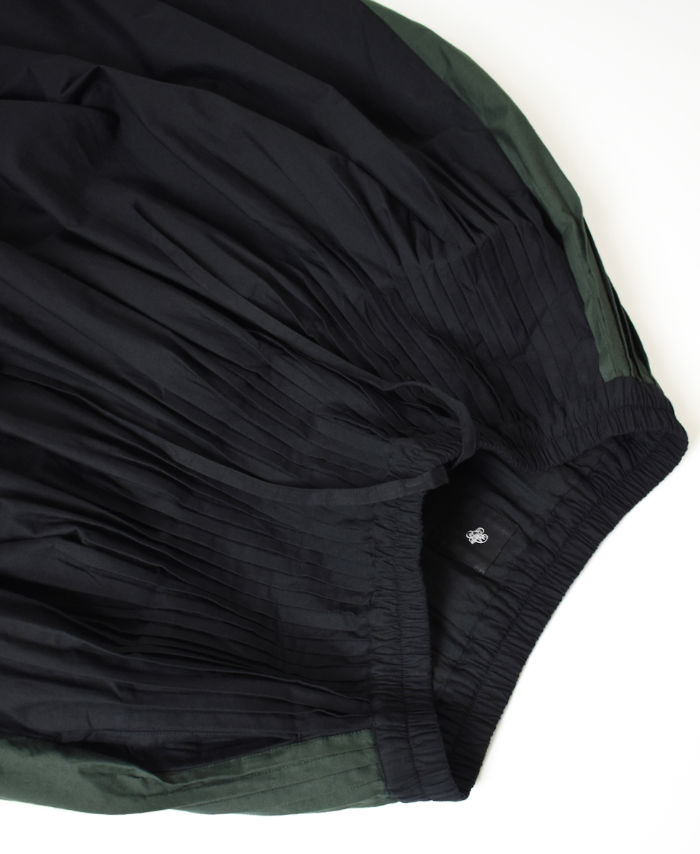 NMDS24641(スカート) 40s ORGANIC POPLIN(PATCHWORK) PINTUCK FLARED SKIRT WITH PATCH WORK