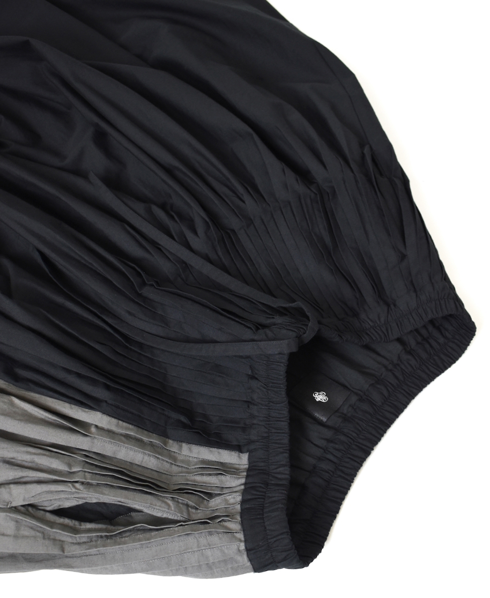 NMDS24642(スカート) 40s ORGANIC POPLIN(PATCHWORK) PINTUCK FLARED SKIRT WITH CRAZY PATCH WORK