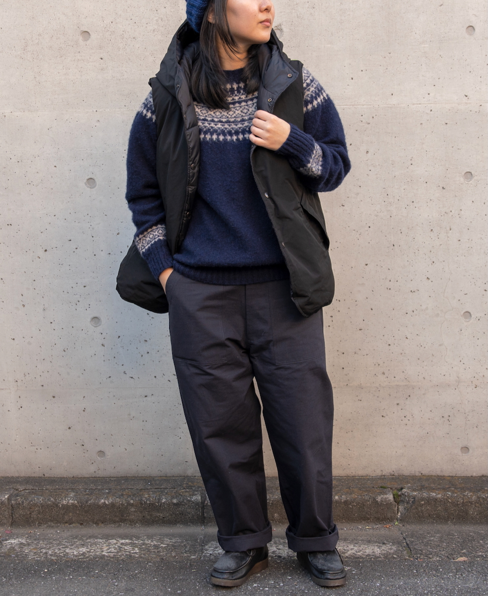 NJT1661(ニット) SHETLAND WOOL NORDIC HEAVY BRUSH CREW-NECK PULLOVER
