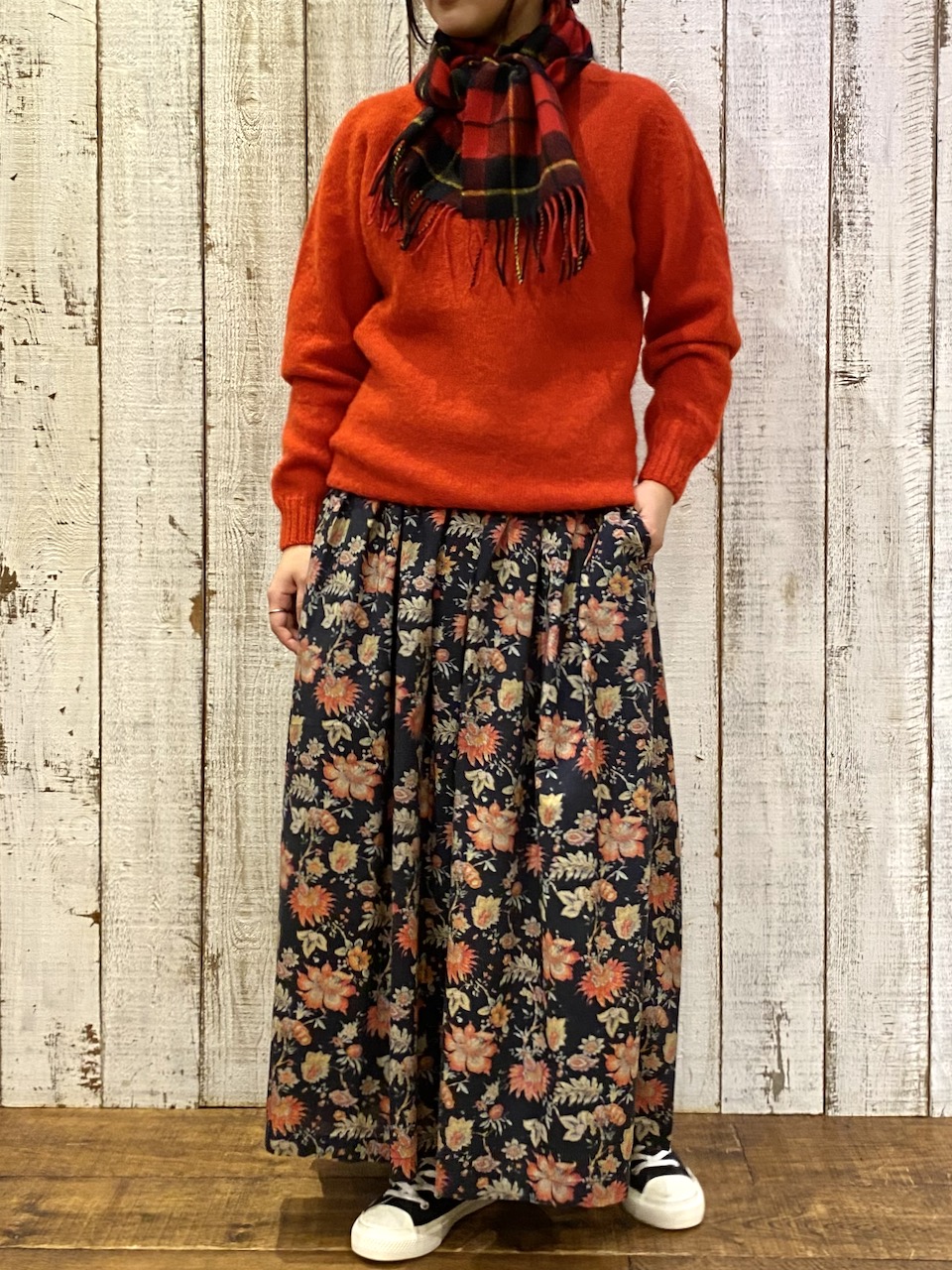 NJT1051(ニット) SHETLAND WOOL PLAIN HEAVY BRUSH SEAM FREE CREW-NECK SADDLE SHOULDER PULLOVER