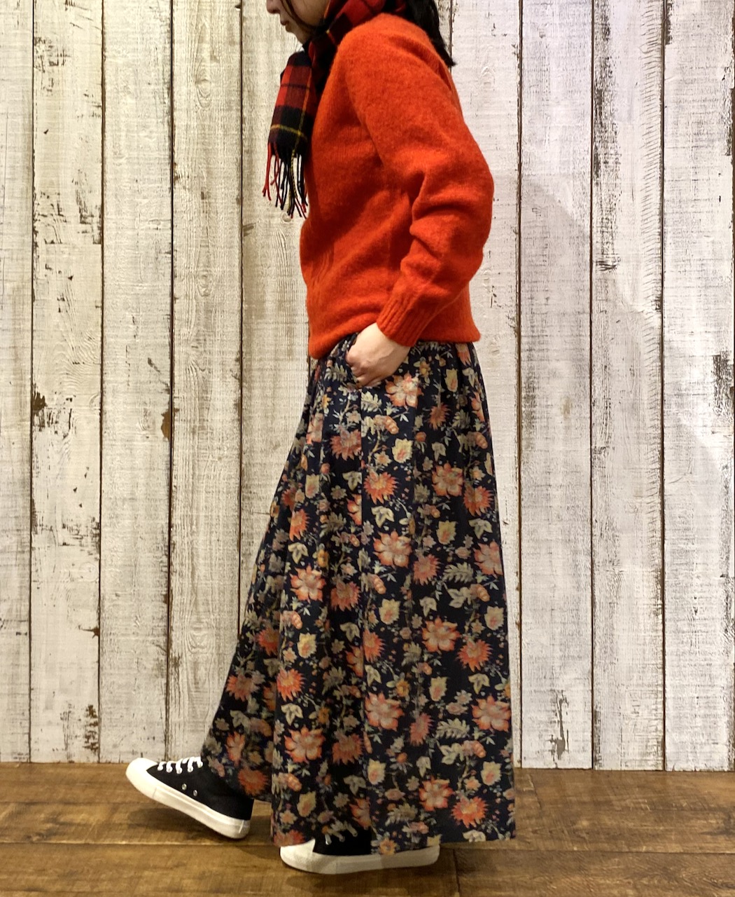 NJT1051(ニット) SHETLAND WOOL PLAIN HEAVY BRUSH SEAM FREE CREW-NECK SADDLE SHOULDER PULLOVER