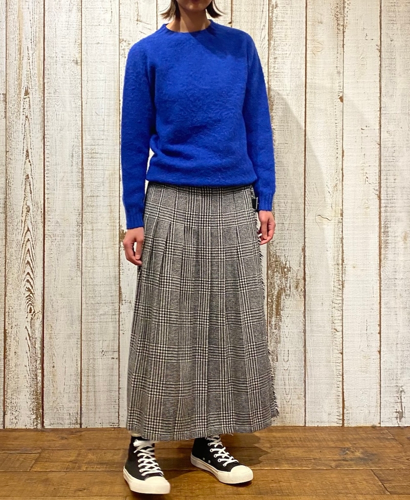 NJT1051(ニット) SHETLAND WOOL PLAIN HEAVY BRUSH SEAM FREE CREW-NECK SADDLE SHOULDER PULLOVER