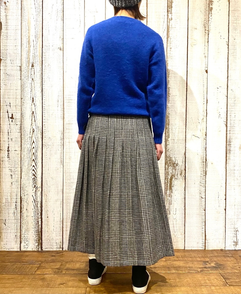 NJT1051(ニット) SHETLAND WOOL PLAIN HEAVY BRUSH SEAM FREE CREW-NECK SADDLE SHOULDER PULLOVER