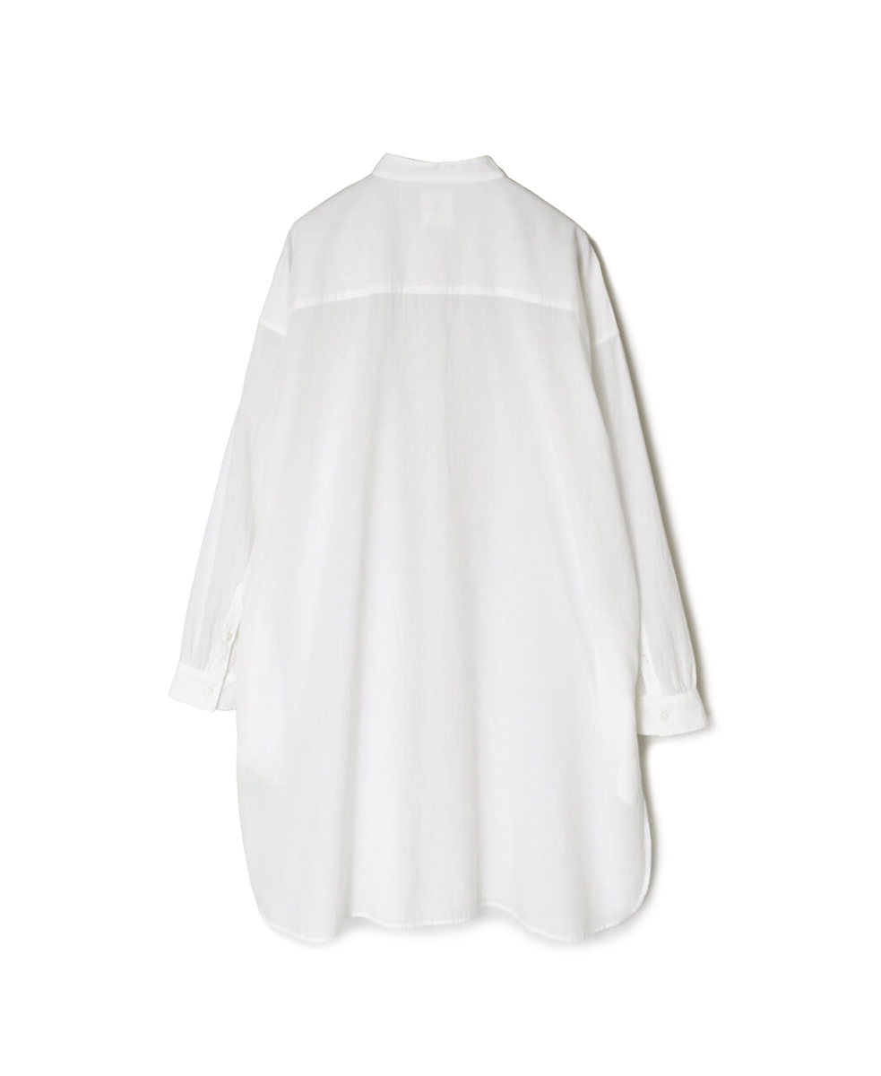 NMDS25204(チュニック) 60s ORGANIC CAMBRIC BANDED COLLAR EMB SHIRT TUNIC