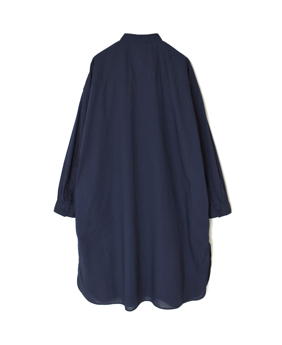 NMDS25204(チュニック) 60s ORGANIC CAMBRIC BANDED COLLAR EMB SHIRT TUNIC