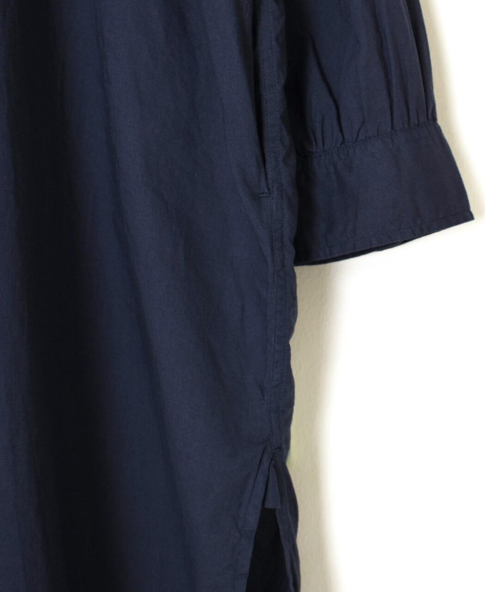 NMDS25204(チュニック) 60s ORGANIC CAMBRIC BANDED COLLAR EMB SHIRT TUNIC