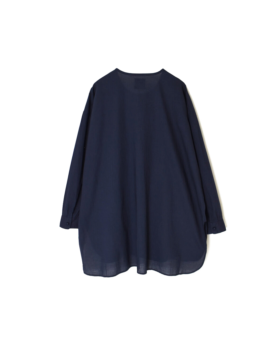 NMDS25203(シャツ) 60s ORGANIC CAMBRIC CREW-NECK BOSOM EMB SHIRT