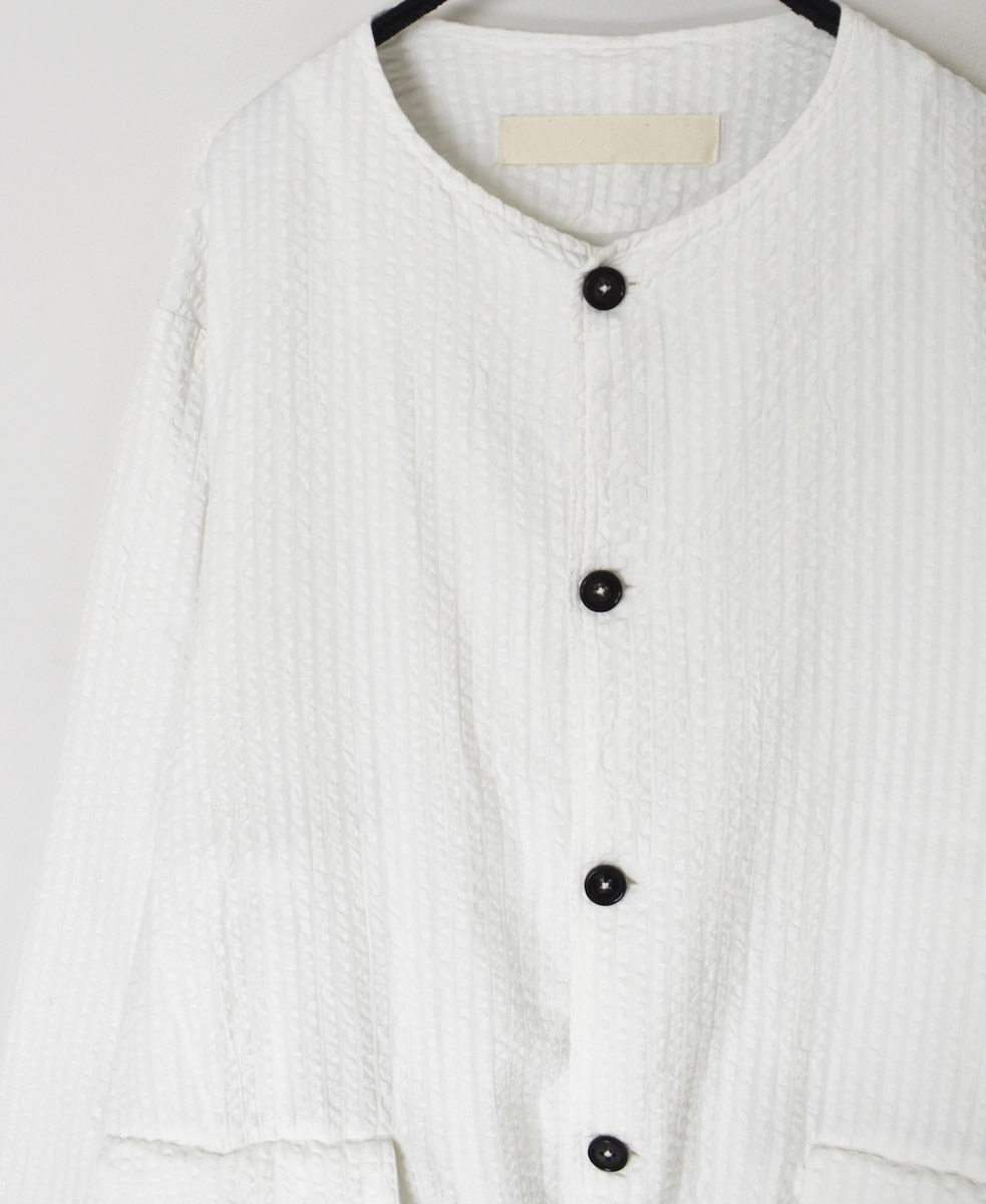 NVL2511SPD(ジャケット) SEERSUCKER PLAIN OVERDYE SIDE VENTS NO COLLAR JACKET