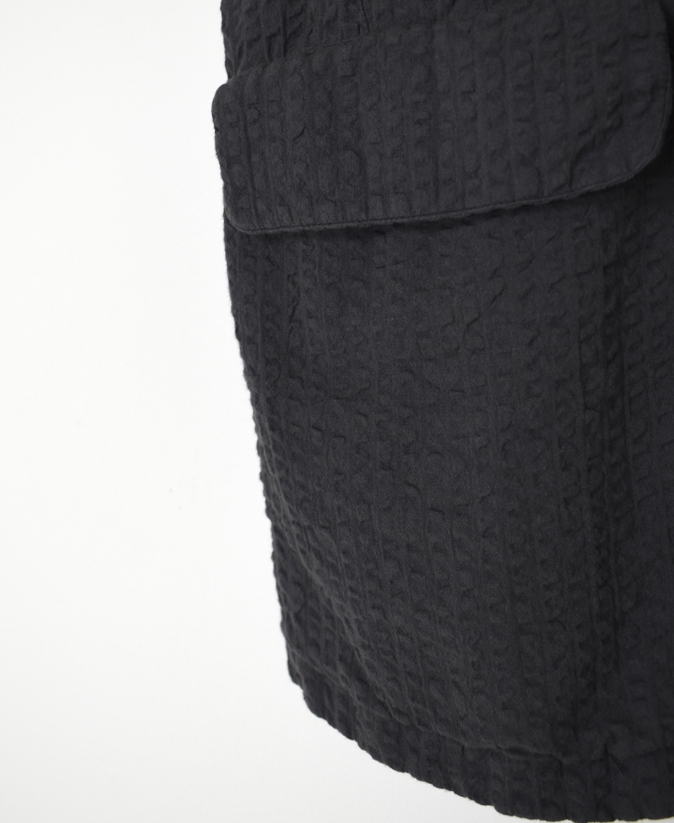 NVL2512SPD(ベスト) SEERSUCKER PLAIN OVERDYE SIDE VENTS NO COLLAR VEST
