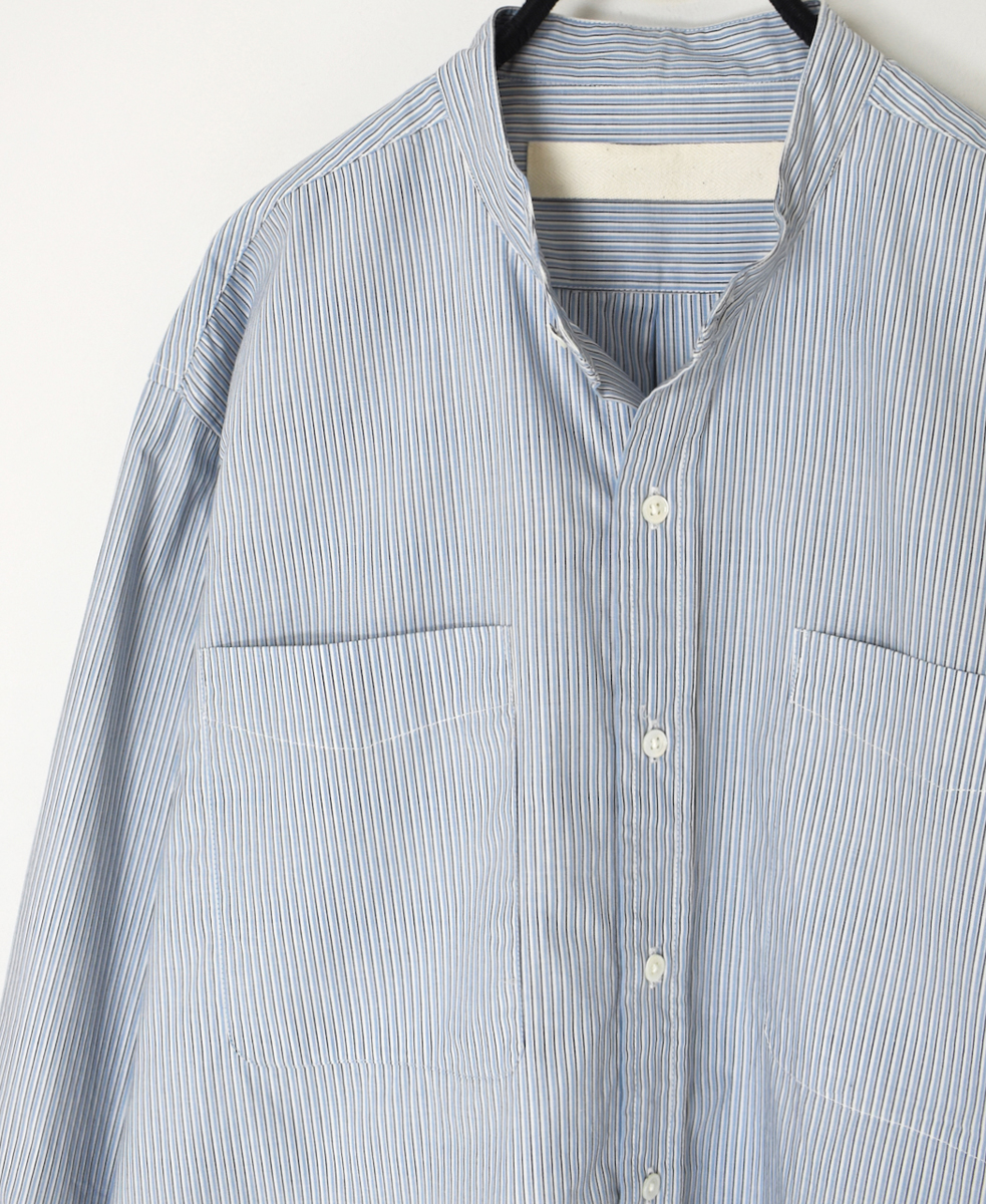 NVL2531(シャツ) 60s ORGANIC CAMBRIC BANDED COLLAR L/SL OVERSIZED SHIRTS
