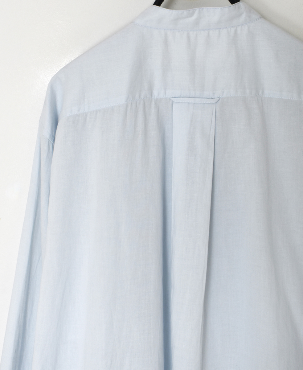 NVL2531CB(シャツ) 60s ORGANIC CAMBRIC BANDED COLLAR L/SL OVERSIZED SHIRT