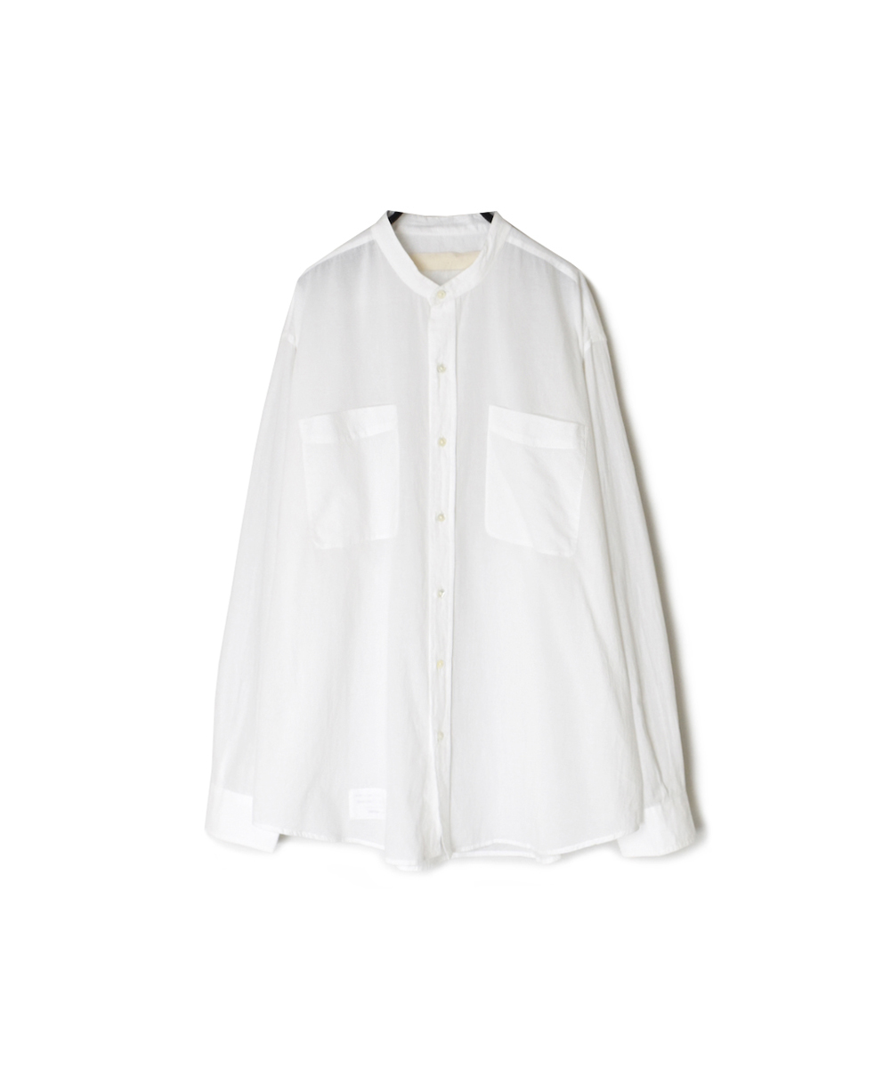 NVL2531CB(シャツ) 60s ORGANIC CAMBRIC BANDED COLLAR L/SL OVERSIZED SHIRT