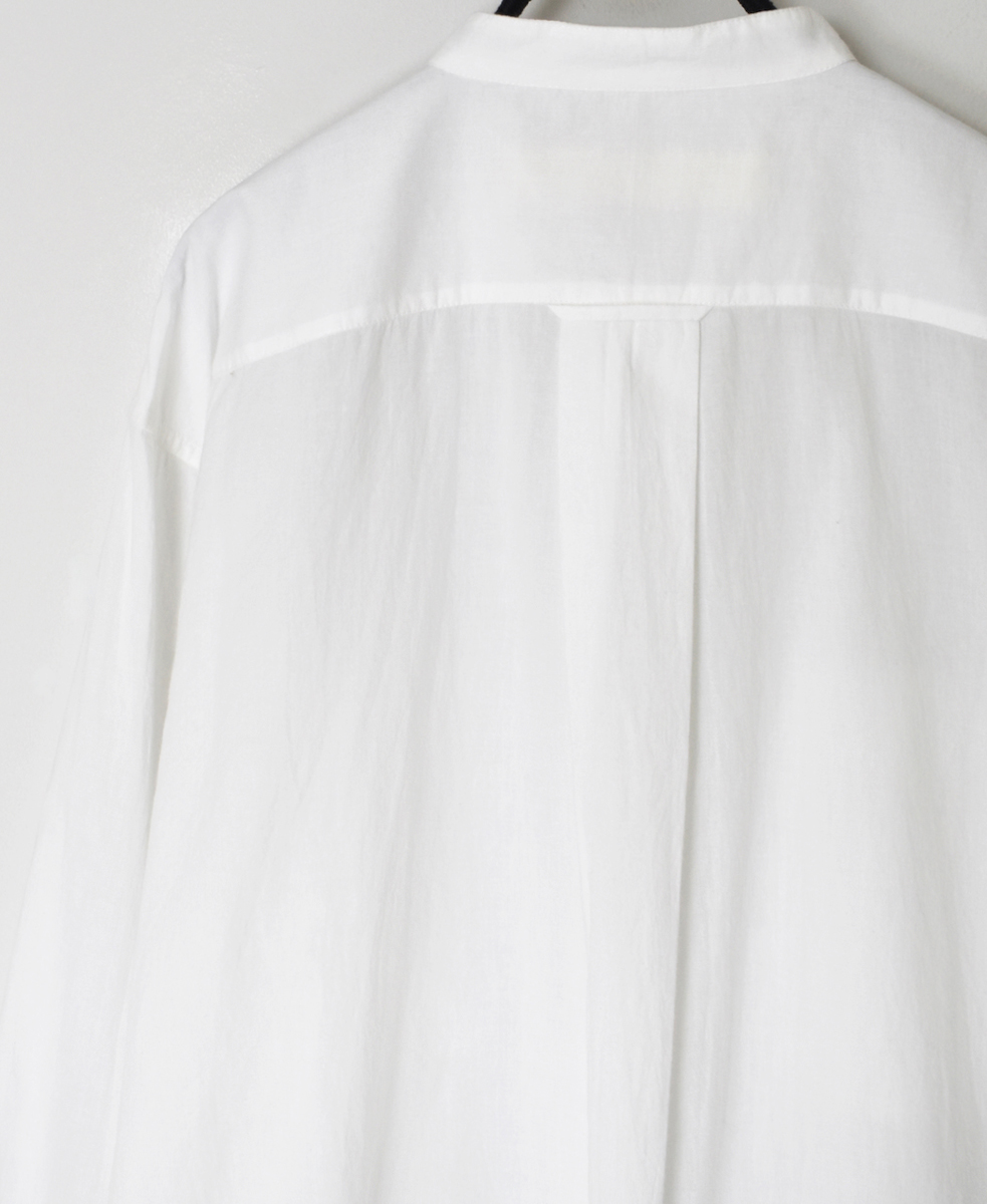 NVL2531CB(シャツ) 60s ORGANIC CAMBRIC BANDED COLLAR L/SL OVERSIZED SHIRT