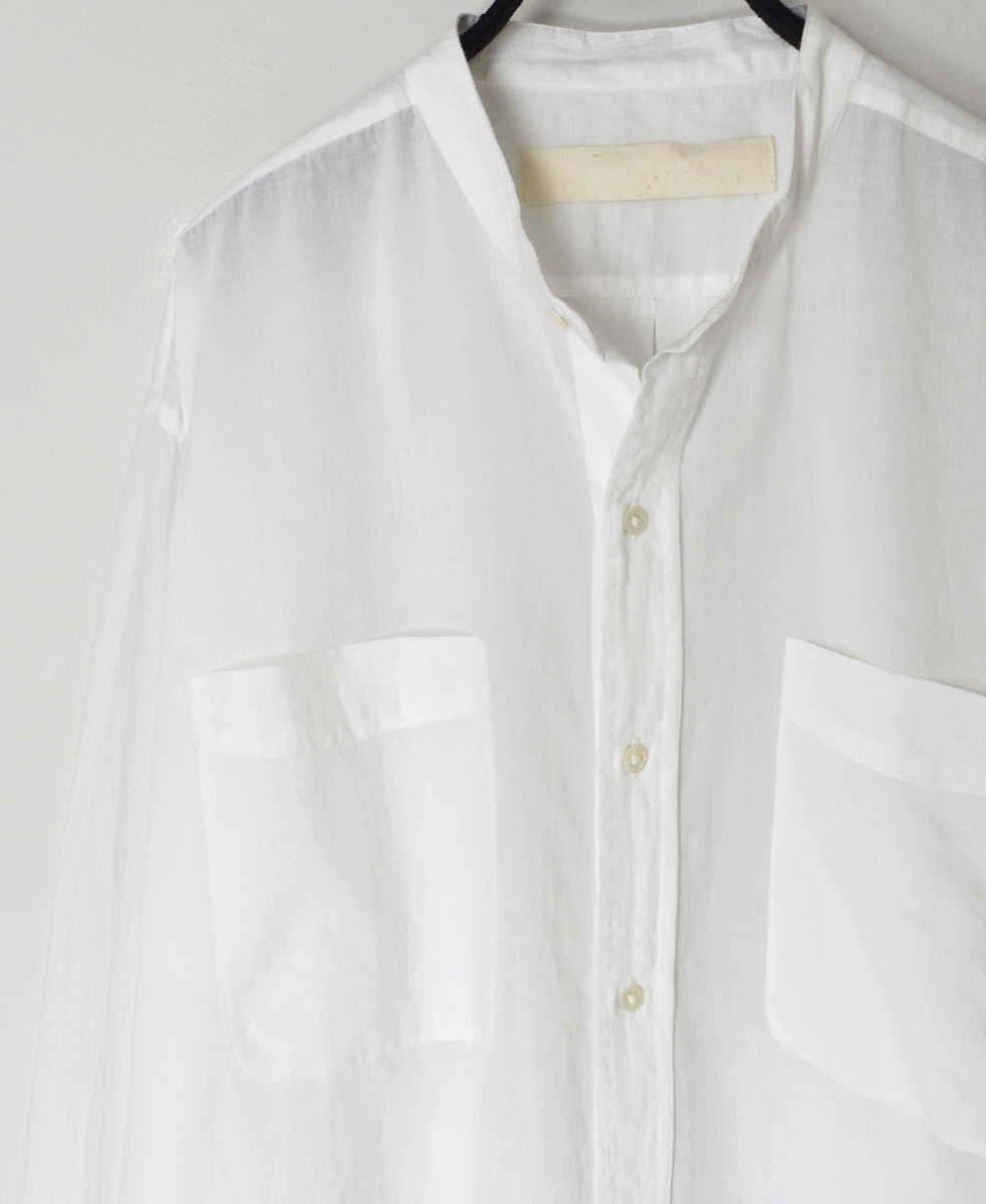 NVL2531CB(シャツ) 60s ORGANIC CAMBRIC BANDED COLLAR L/SL OVERSIZED SHIRT