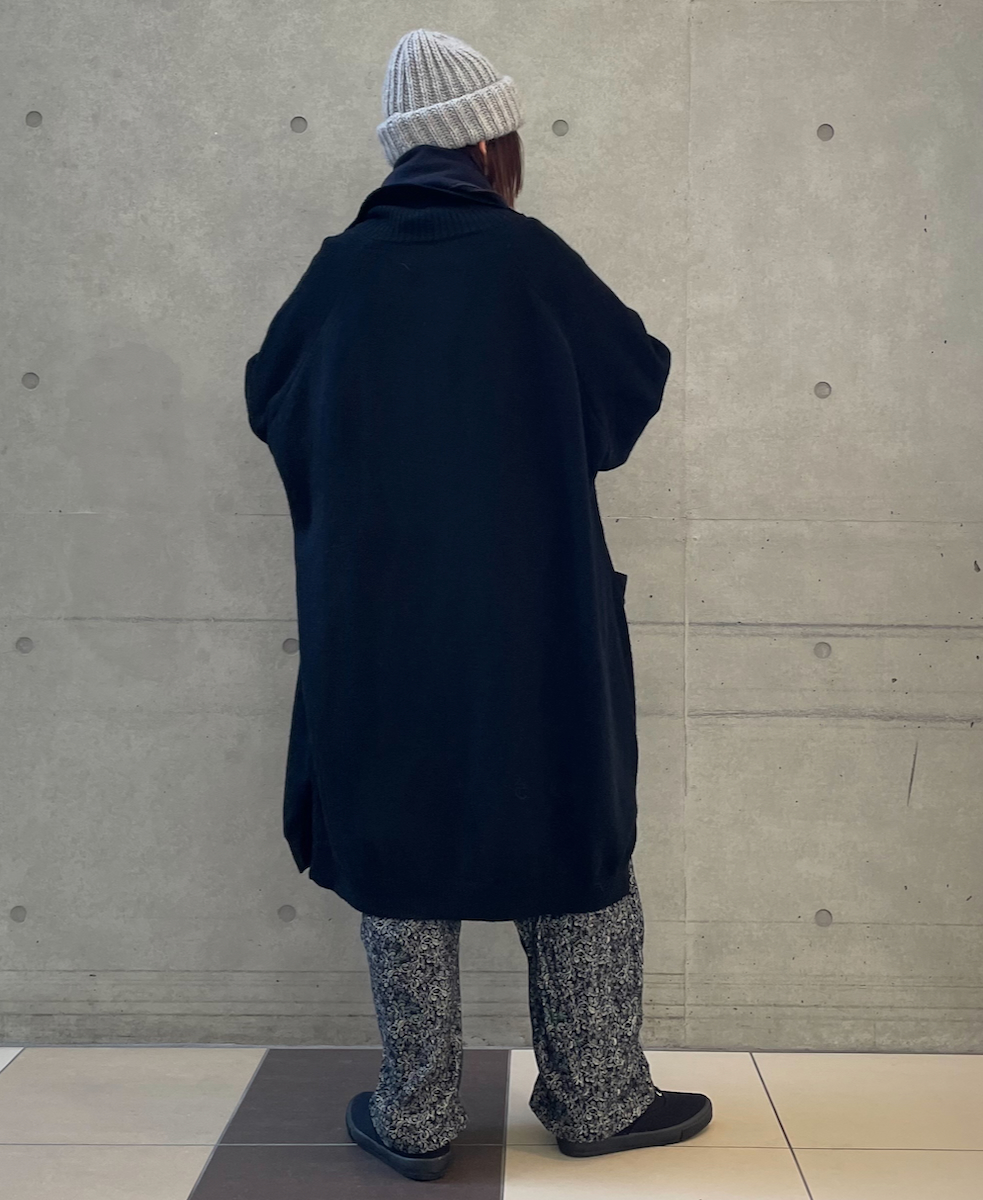 GNSL22703 (カーディガン) 7GG 2PLY PLAIN STITCH COTSWOLDS TURTLE NECK BUTTON LONG CARDIGAN