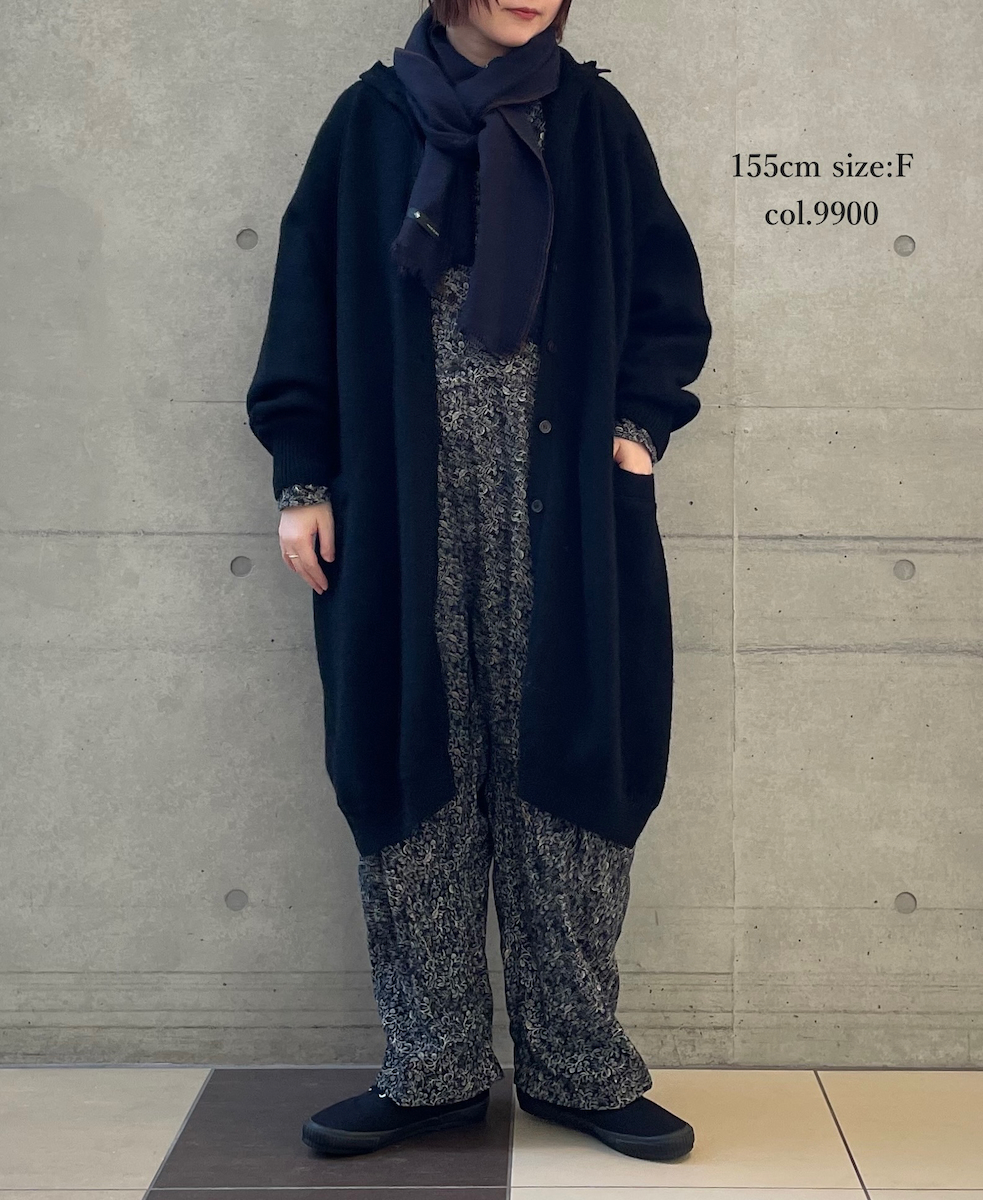 GNSL22703 (カーディガン) 7GG 2PLY PLAIN STITCH COTSWOLDS TURTLE NECK BUTTON LONG CARDIGAN