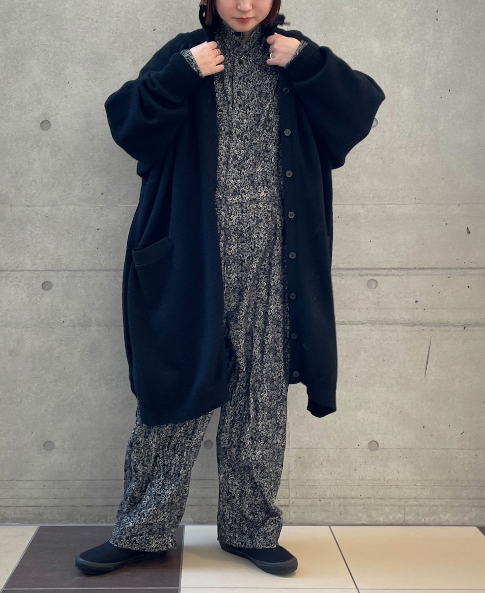 GNSL22703 (カーディガン) 7GG 2PLY PLAIN STITCH COTSWOLDS TURTLE NECK BUTTON LONG CARDIGAN