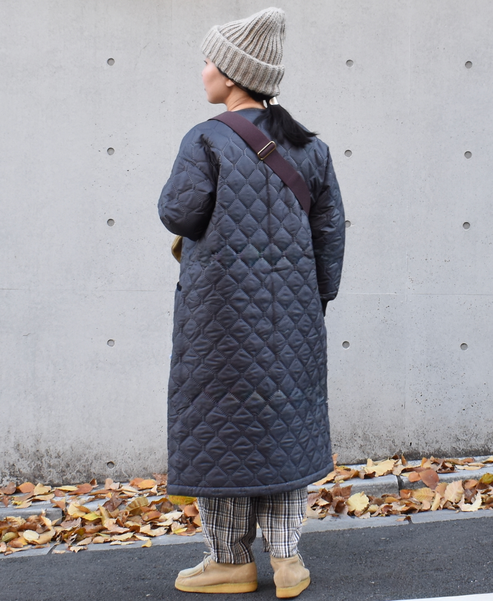 NAM2251PP (コート) POLY×POLY HEAT QUILT OVERSIZED NO COLLAR COAT WITH RIBBED CUFF