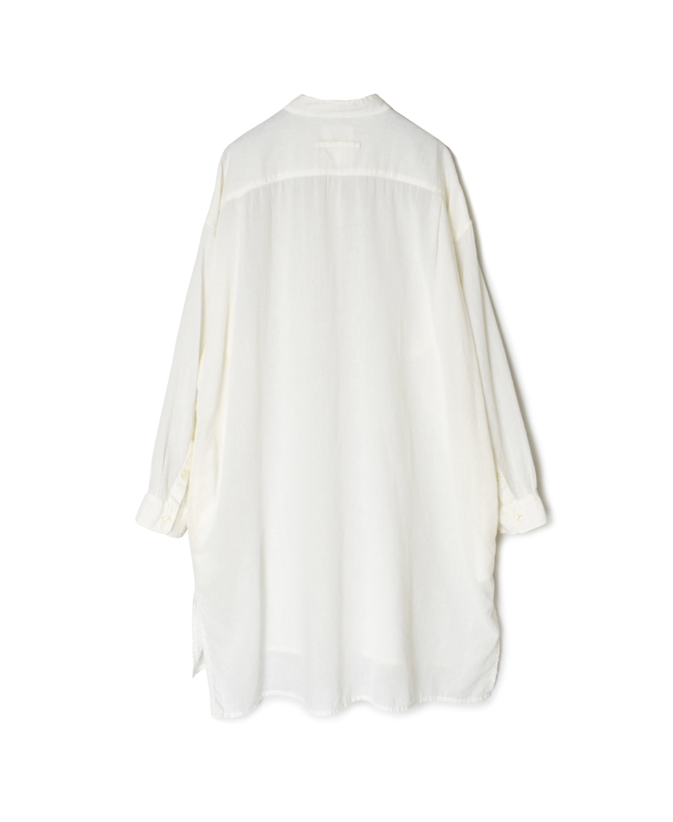 INAM2503G3D(シャツ) 30s GAUZE OVERDYE UTILITY BANDED COLLAR LONG SHIRT