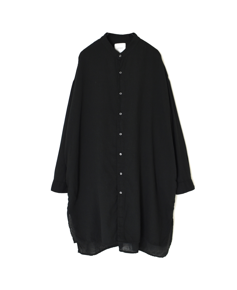 INAM2503G3D(シャツ) 30s GAUZE OVERDYE UTILITY BANDED COLLAR LONG SHIRT