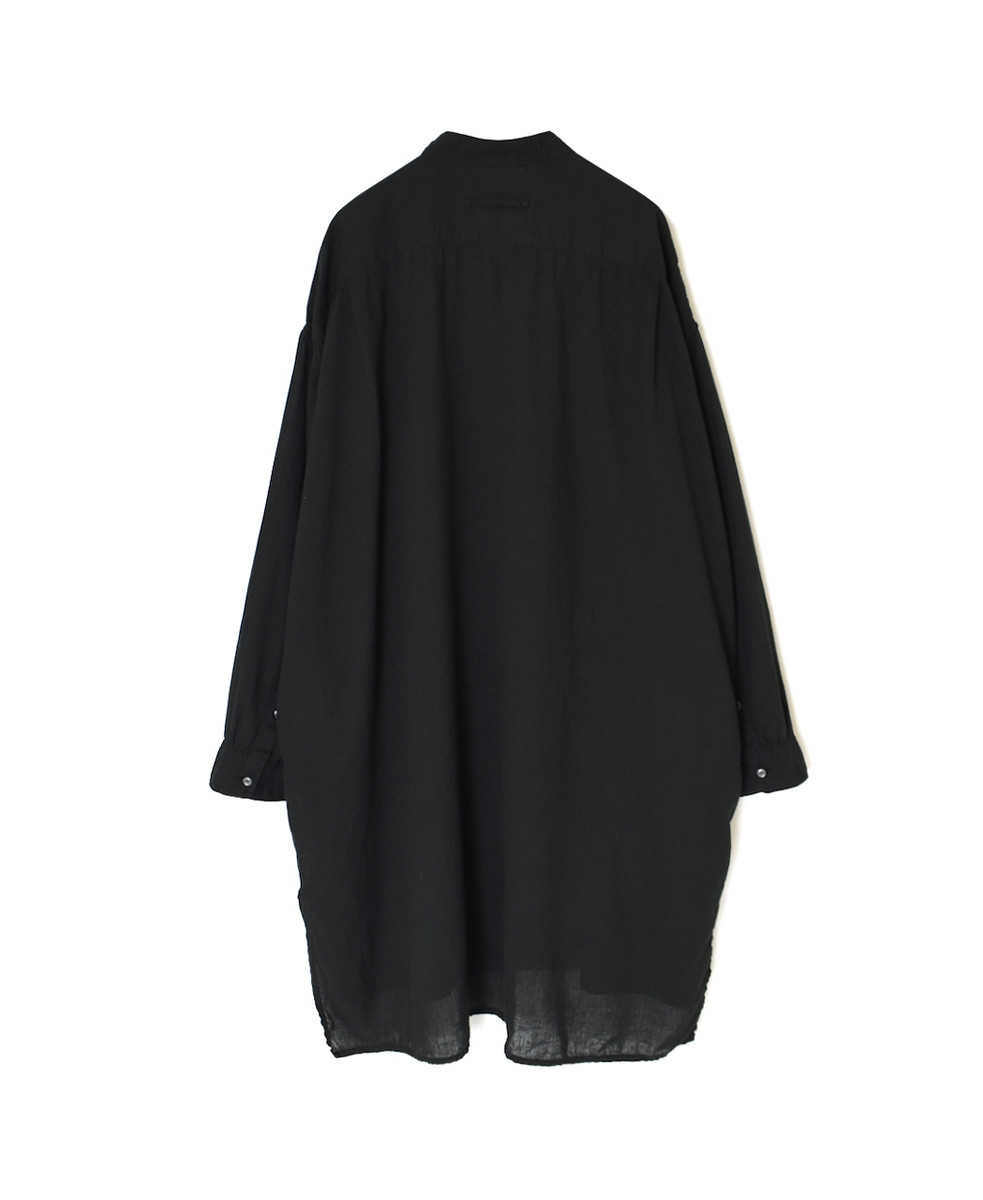 INAM2503G3D(シャツ) 30s GAUZE OVERDYE UTILITY BANDED COLLAR LONG SHIRT