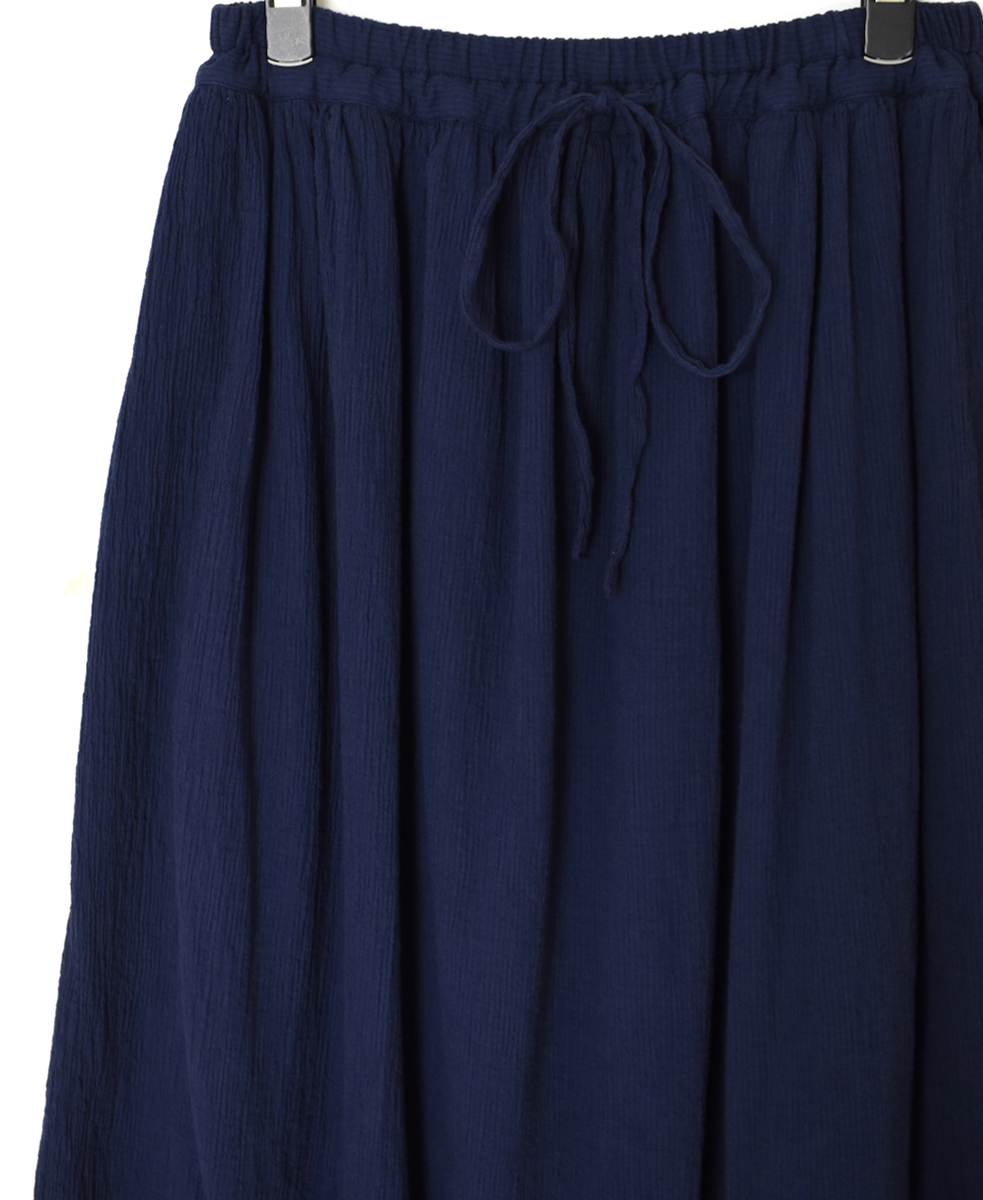INAM2504GSD(スカート) SINGLE GAUZE STRIPE OVERDYE EASY GATHERED SKIRT
