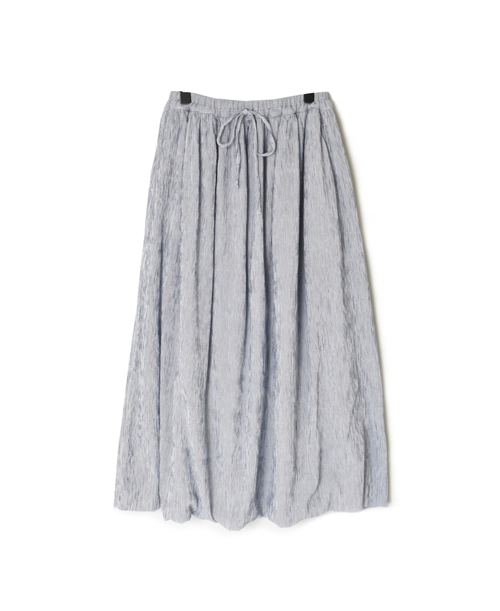 INAM2504GSD(スカート) SINGLE GAUZE STRIPE OVERDYE EASY GATHERED SKIRT
