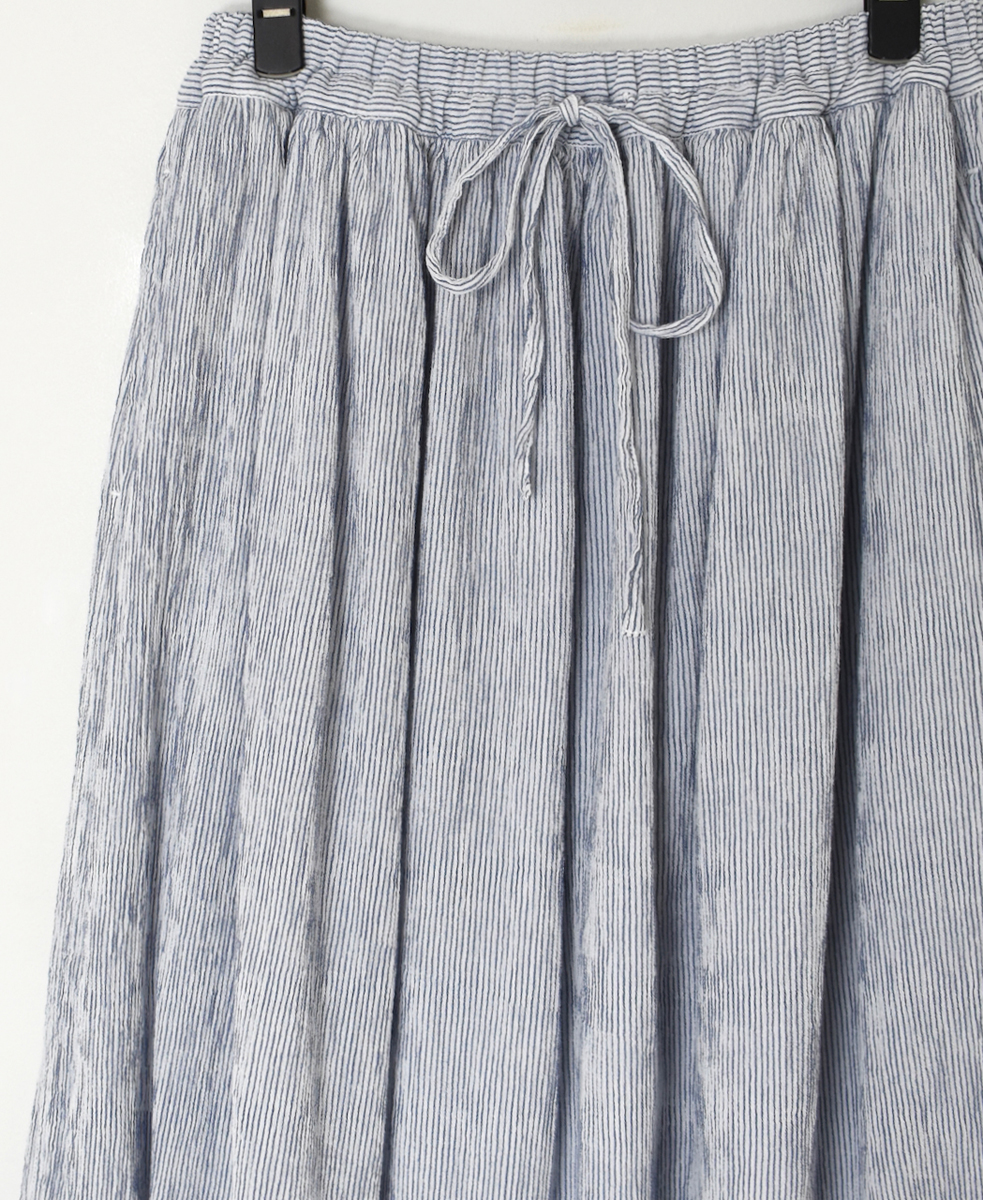 INAM2504GSD(スカート) SINGLE GAUZE STRIPE OVERDYE EASY GATHERED SKIRT