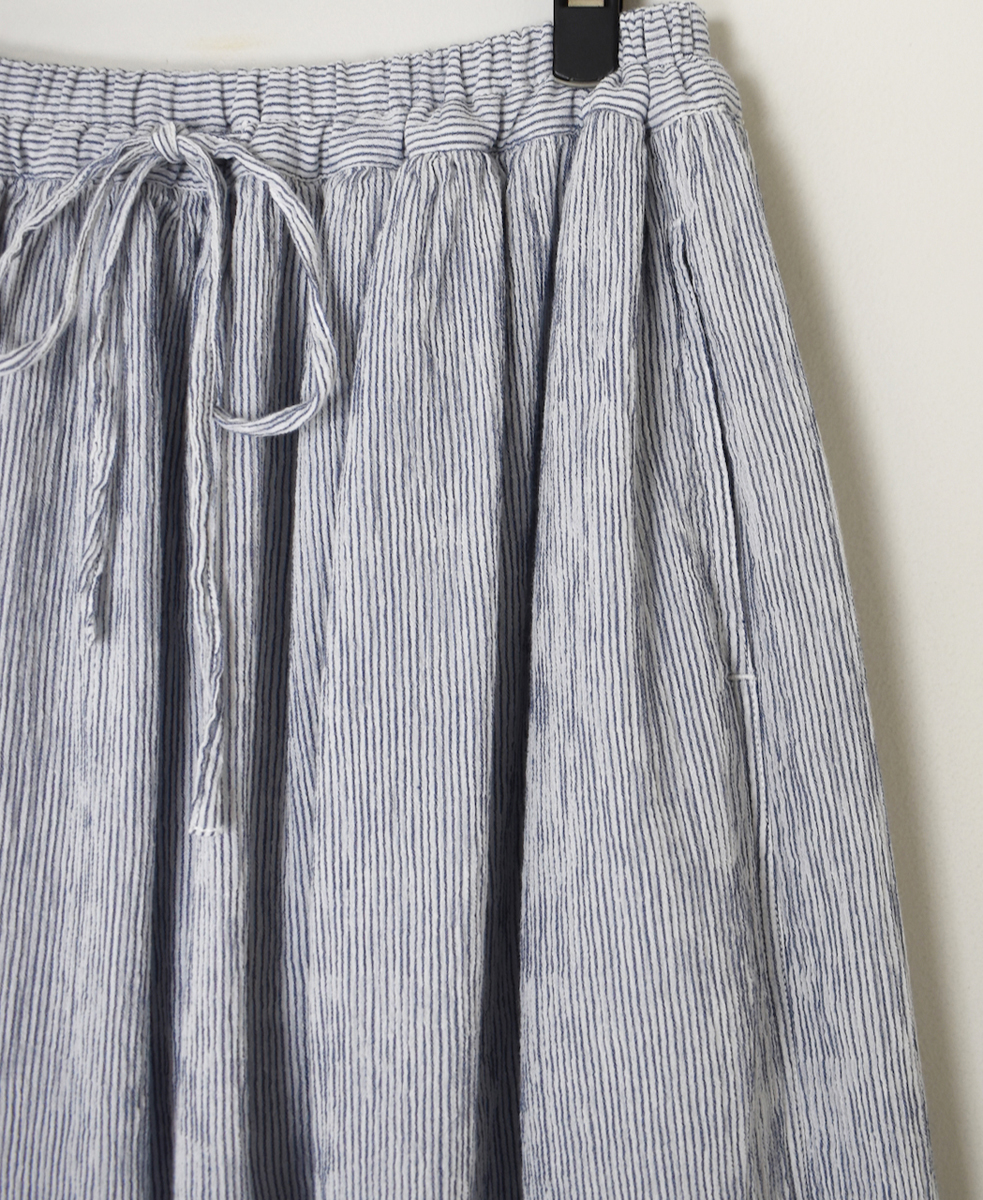 INAM2504GSD(スカート) SINGLE GAUZE STRIPE OVERDYE EASY GATHERED SKIRT