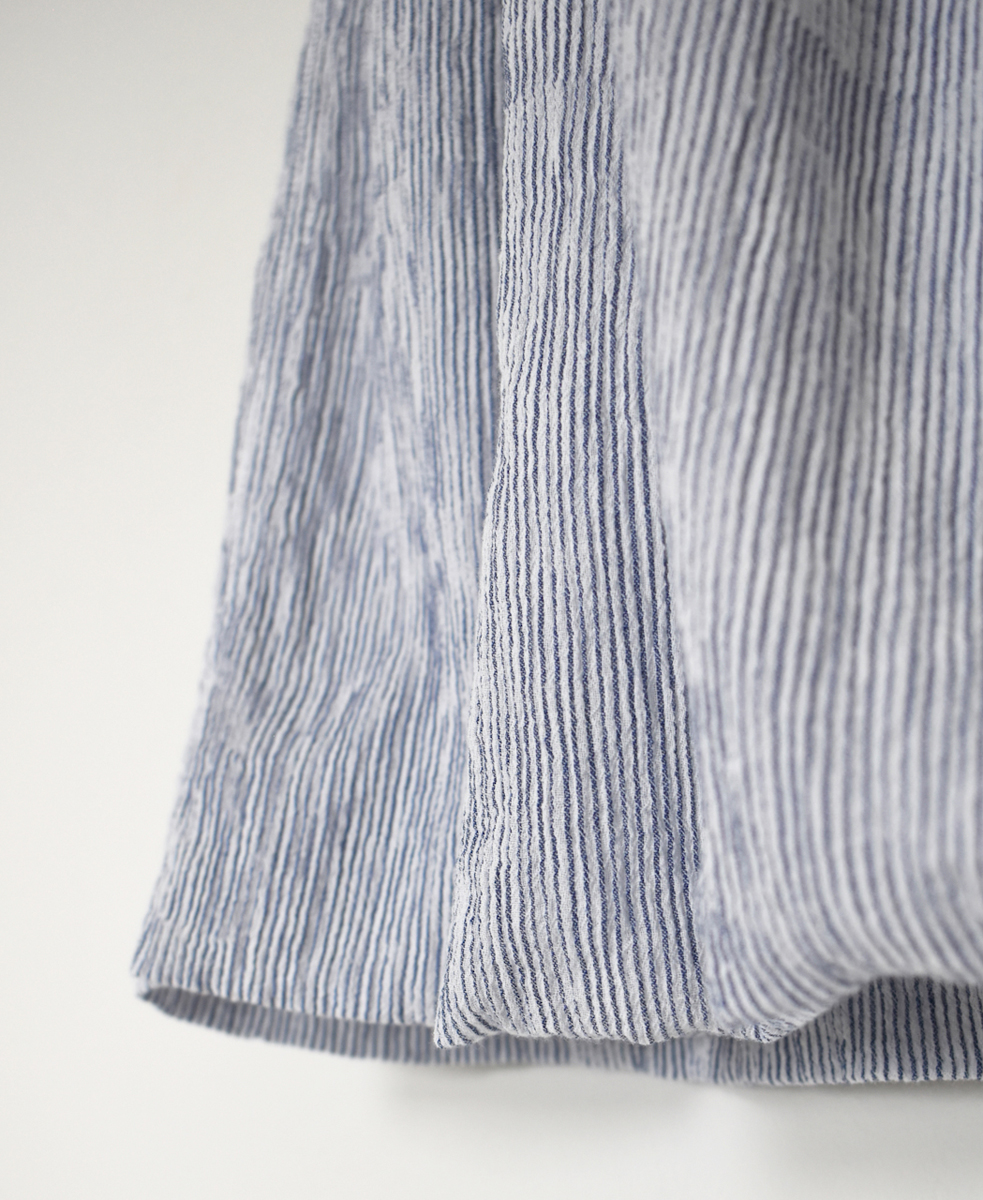INAM2504GSD(スカート) SINGLE GAUZE STRIPE OVERDYE EASY GATHERED SKIRT