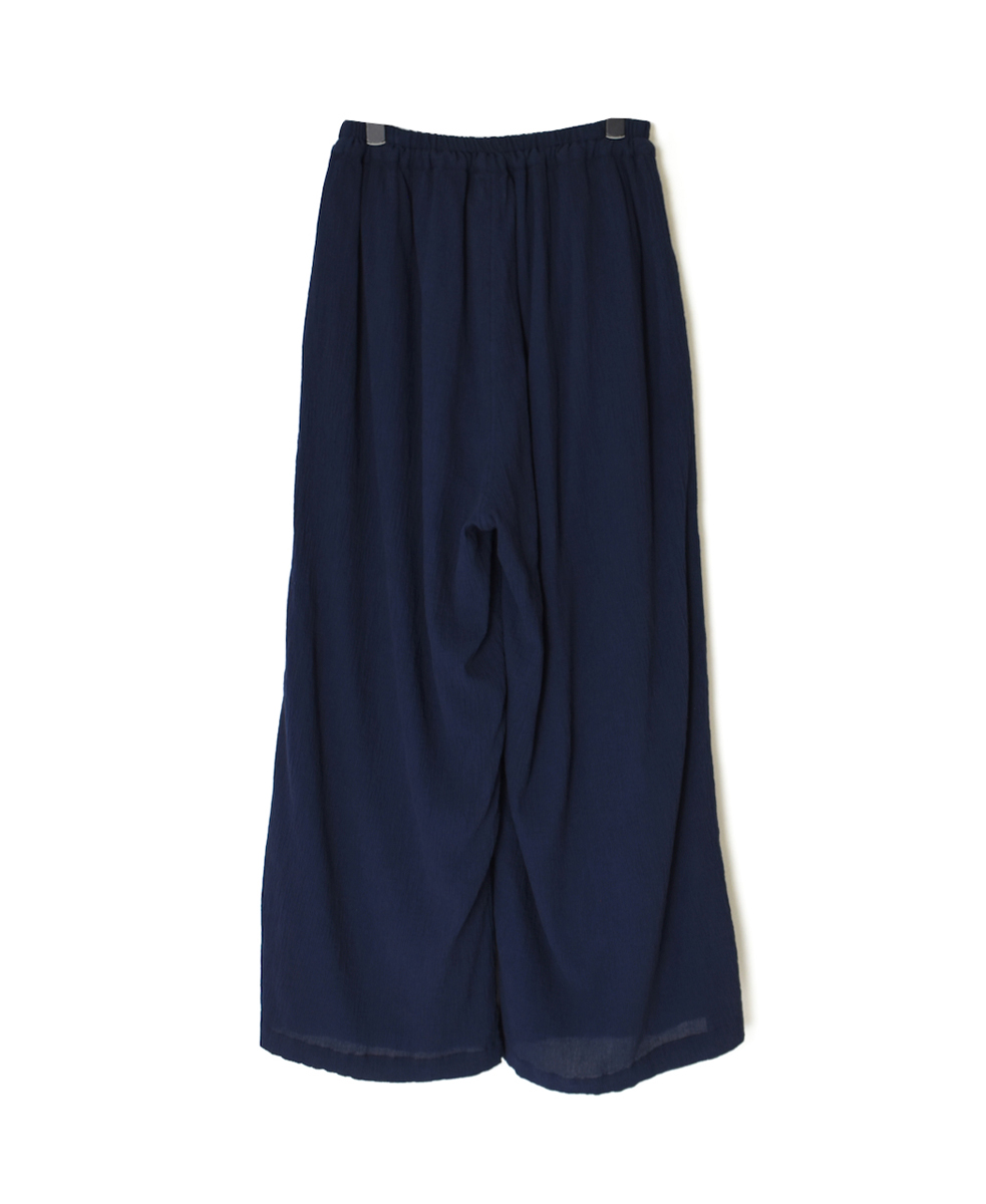 INAM2505GSD(パンツ) SINGLE GAUZE STRIPE OVERDYE GATHERED EASY PANTS WITH LINING