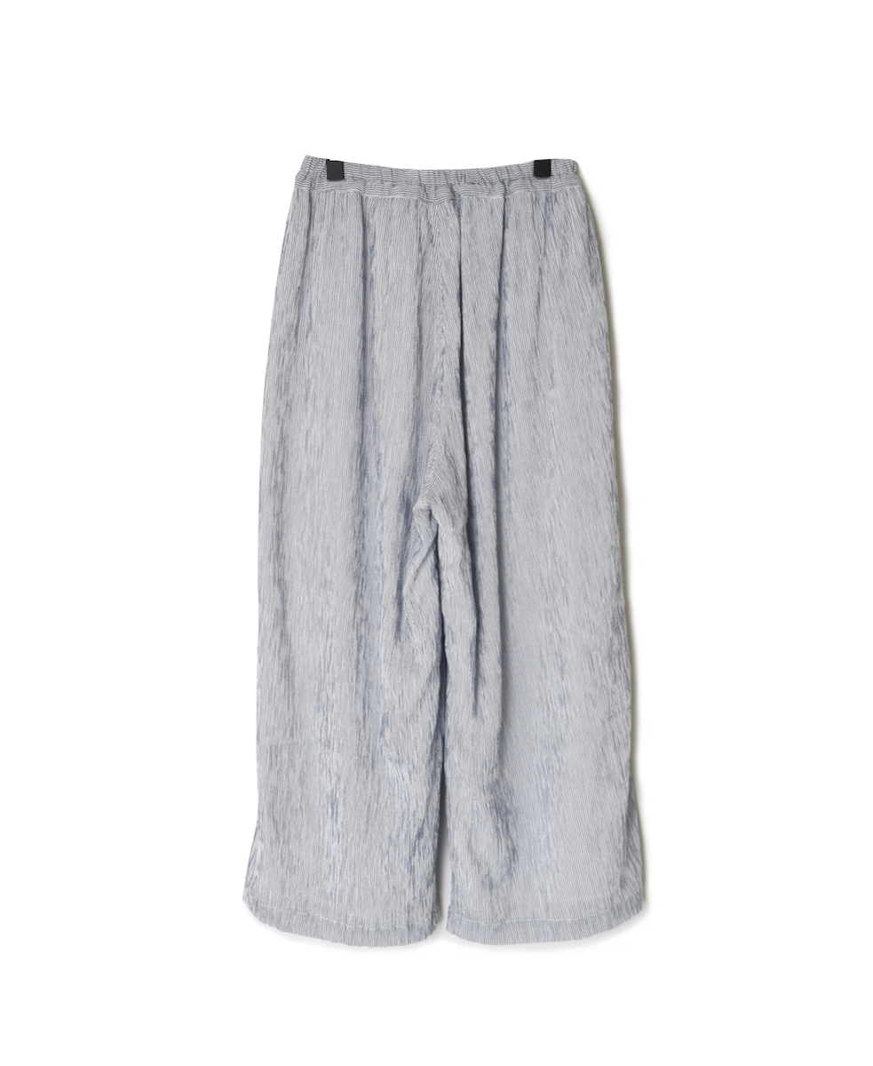 INAM2505GSD(パンツ) SINGLE GAUZE STRIPE OVERDYE GATHERED EASY PANTS WITH LINING