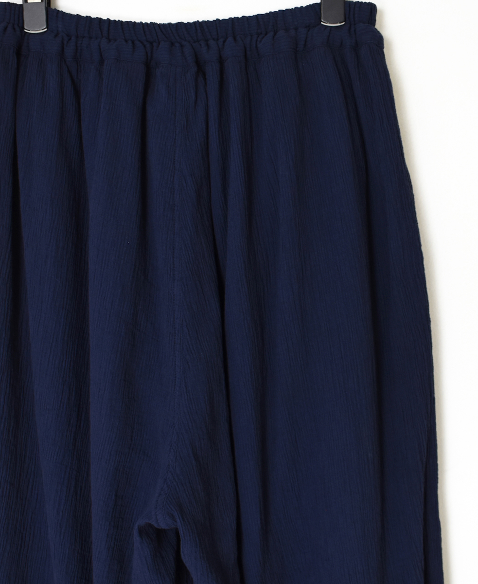 INAM2505GSD(パンツ) SINGLE GAUZE STRIPE OVERDYE GATHERED EASY PANTS WITH LINING