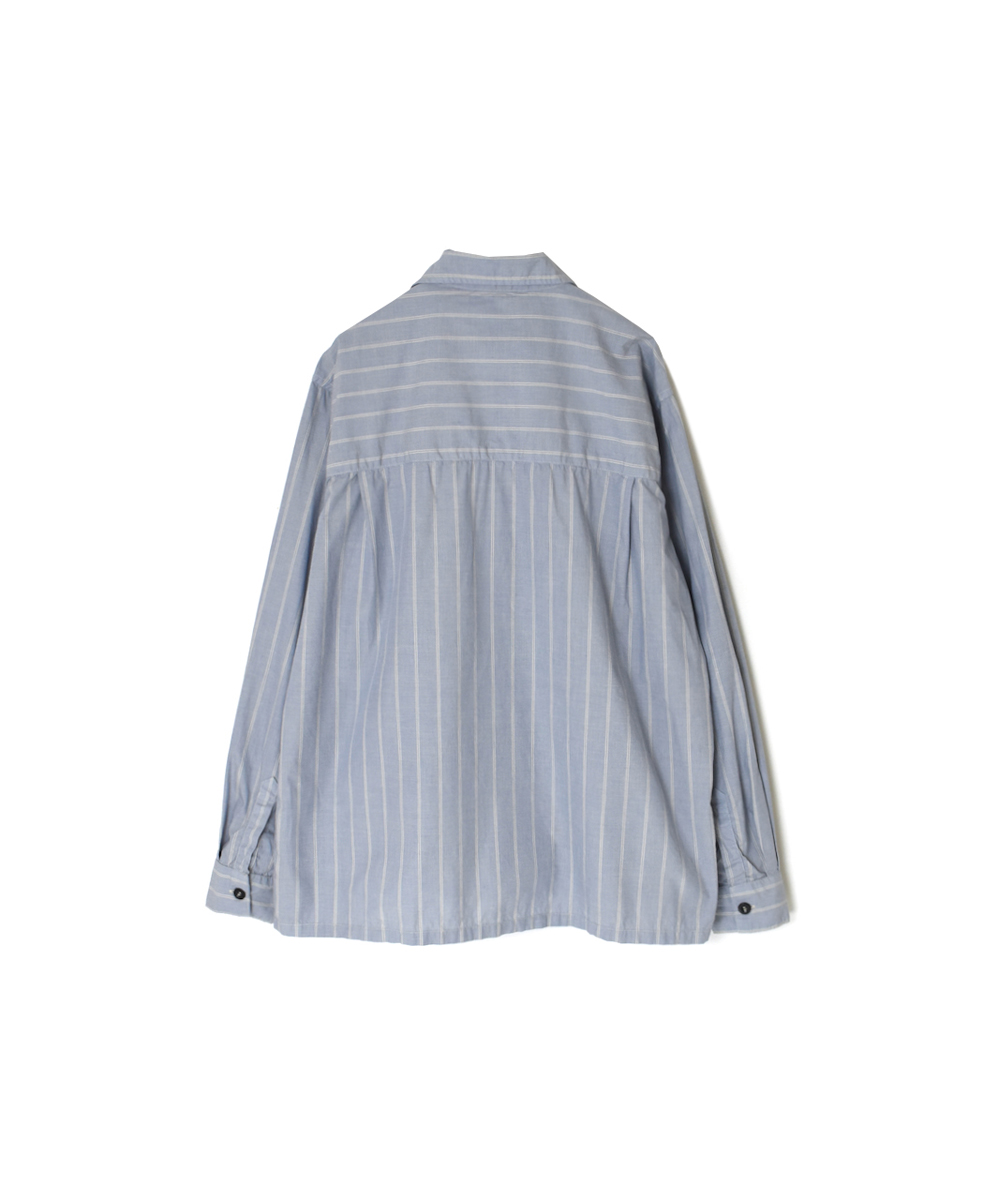 INHT2512STD(シャツ) COTTON STRIPE OVERDYE ONE-UP COLLAR SHIRT
