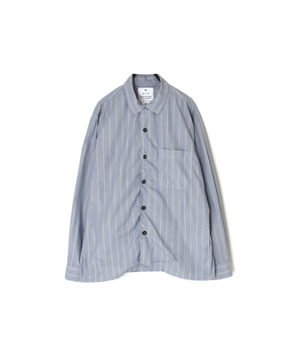 INHT2512STD(シャツ) COTTON STRIPE OVERDYE ONE-UP COLLAR SHIRT