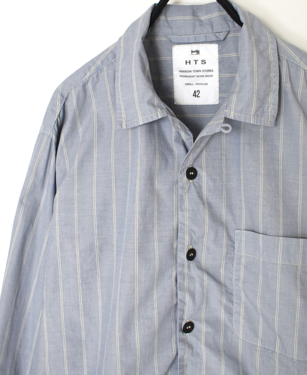 INHT2512STD(シャツ) COTTON STRIPE OVERDYE ONE-UP COLLAR SHIRT