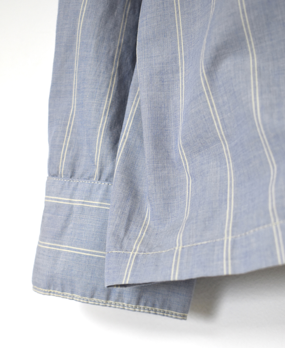INHT2512STD(シャツ) COTTON STRIPE OVERDYE ONE-UP COLLAR SHIRT