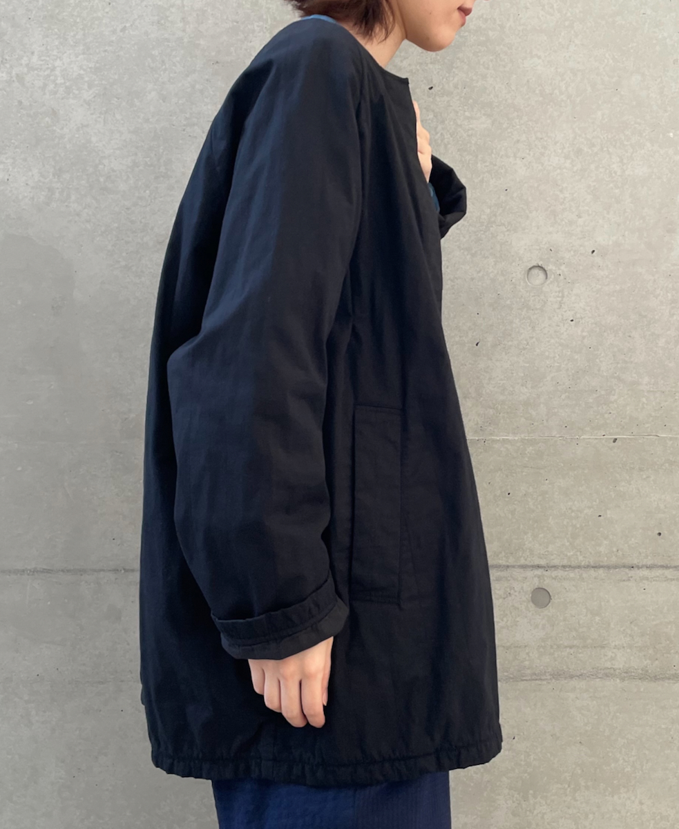 NMDS24631W(コート) 40s ORGANIC POPLIN RAGLAN SHORT COAT WITH VERTICAL STITCH