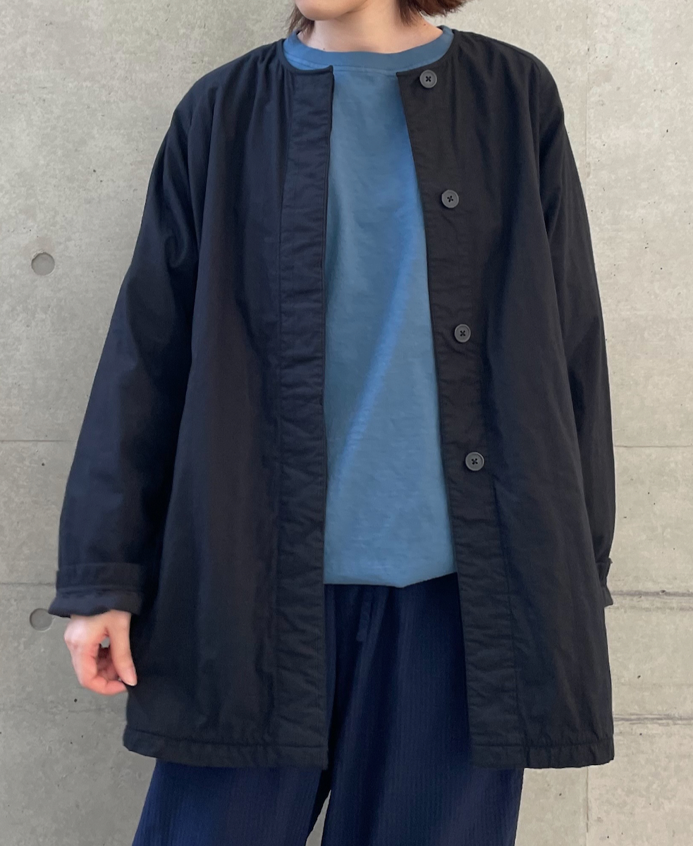 NMDS24631W(コート) 40s ORGANIC POPLIN RAGLAN SHORT COAT WITH VERTICAL STITCH