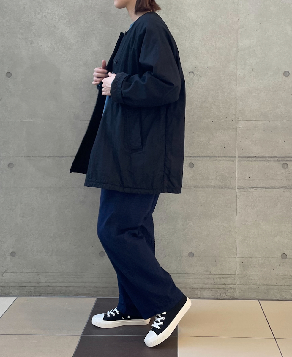 NMDS24631W(コート) 40s ORGANIC POPLIN RAGLAN SHORT COAT WITH VERTICAL STITCH