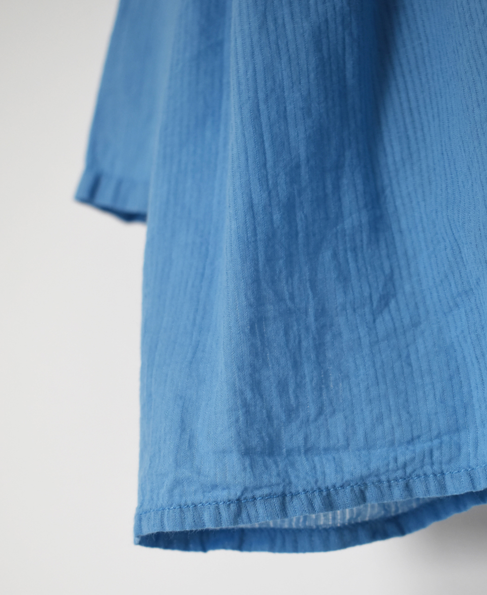 NMDS25213D(シャツ) 80s ORGANIC STRIPE(OVERDYE) CREW-NECK BUTTON SHIRT WITH MINI PINTUCK